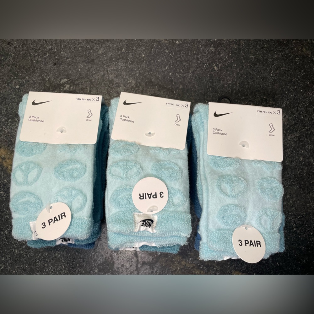 Girls' Nike Terry Smile 3 Pack Crew - bundle. As youth 7c-10c